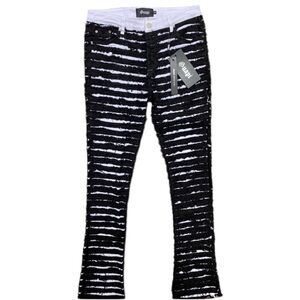 Guapi NWT Pants Mens 34 Distressed Flare Jeans Shredded Fringe Streetwear